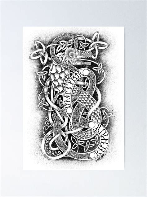 Jormungandr Norse Mythology The Midgard Serpent Poster For Sale