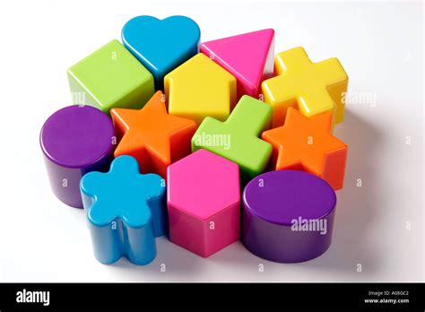 Plastic Coloured Toy Shapes Stock Photo Alamy