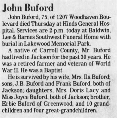 John buford - obit - Newspapers.com