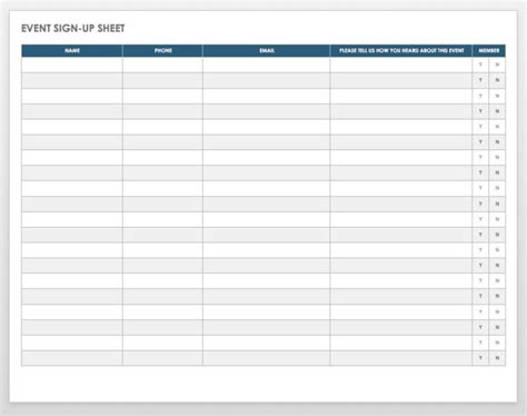 Sign In Sheet Examples For Better Event Management