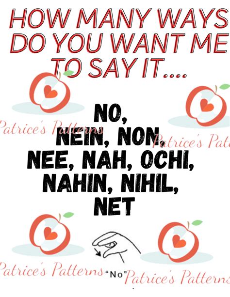 How Many Ways to Say No: PNG, SVG, and PDF Download, Humorous, Digital
