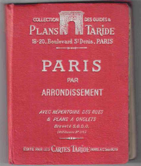 Nouveau Plan Taride Paris Par Arrondissement High Ridge Books Inc