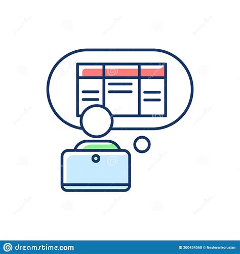 Data Entry Clerk Rgb Color Icon Stock Vector Illustration Of