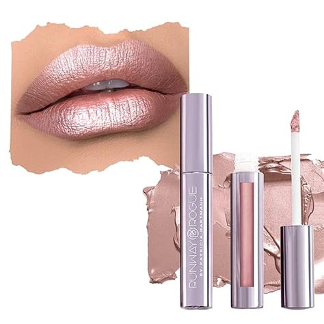 Amazon Runway Rogue Pearl Glam Long Wear Shimmer Liquid Lipstick Metallic Nude Pale Pink