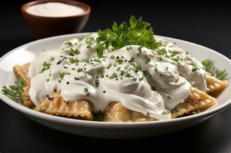 Premium Photo Classic Beef Ravioli With Alfredo Cream Sauce