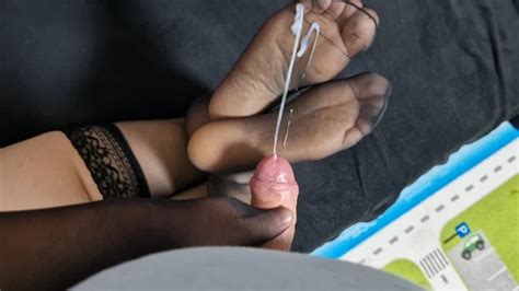 Ripped Nylon Footjob From Hot MILF With French Nails Cum On Feet Blonde Porn XHamster