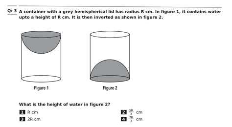 Q A Container With A Grey Hemispherical Lid Has Radius Rcm In Figure