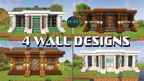 4 Minecraft WALL Designs in 2023 | Minecraft wall designs, Minecraft ...