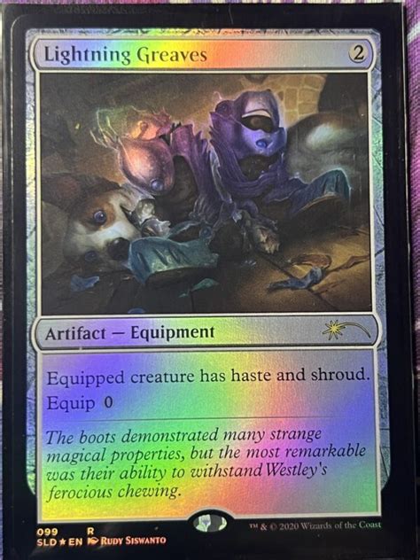 Lightning Greaves SLD Foil Bootleg Mage