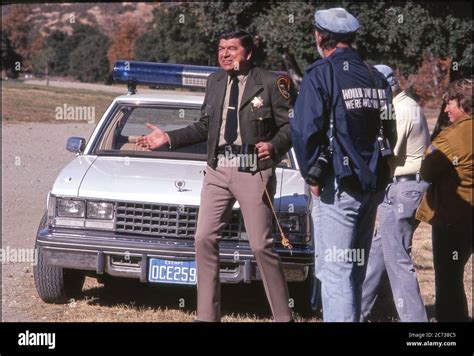 Actor Claude Akins As Sheriff Lobo On The Set Of The Television Show B