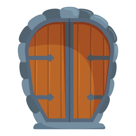 Ancient Wooden Door With Stone Archway Invites To Enter 48456224 Vector