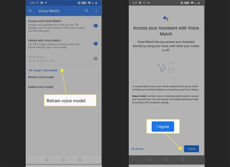 Unlock With Voice Match Grayed Out / Tap on voice, followed by voice