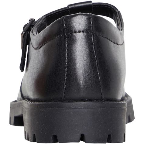 Buy Fluid Junior Girls Leather Cleated Sole T-Bar School Shoes Black