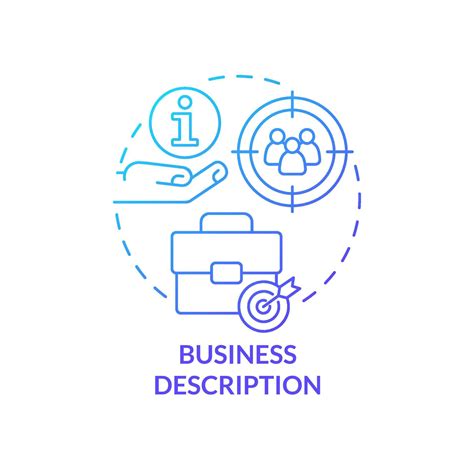 Business description blue gradient concept icon. Enterprise data