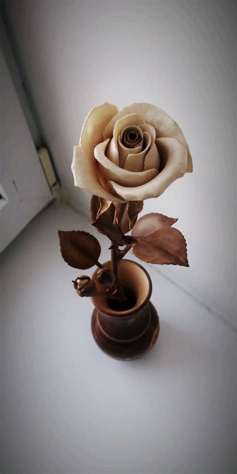 Роза из дерева в вазе. Сборка – заказать на Ярмарке Мастеров – QDY74RU ...