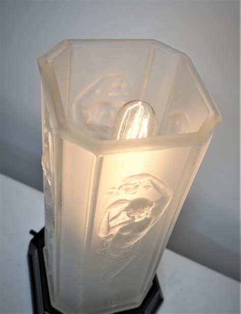 American S Art Deco Clear Frosted Glass Nude Female Figural Table Lamp For Sale At Stdibs