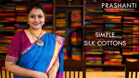 Simple Silk Cotton Sarees Prashanti Youtube