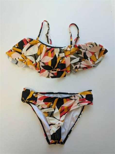 Girls Billabong Eastern Sun Flutter Bikini Set Multicolor Size 14 For