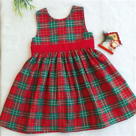 Vestido Infantil De Natal Xadrez Elo7 Produtos Especiais