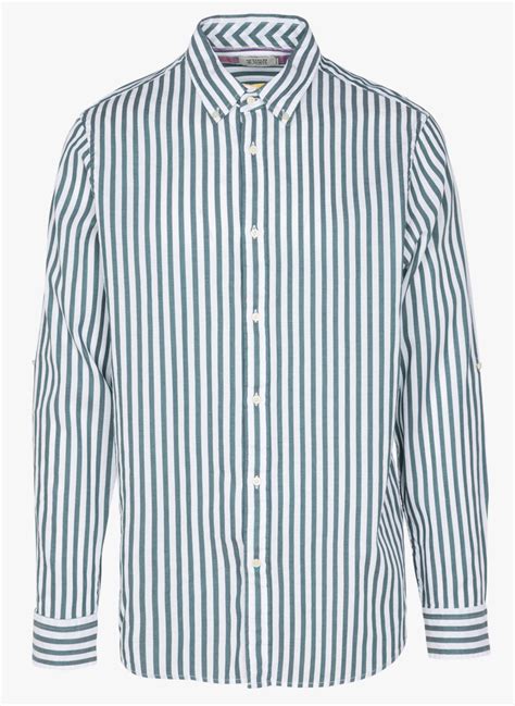 Regular Fit Striped Cotton Shirt With Button Down Collar Combo B Scotch