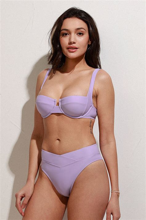 Bikini taille haute à armatures et à bandes Cupshe France