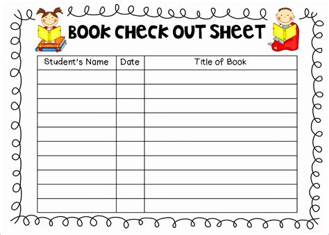 Printable Library Checkout Sheet Printable Word Searches