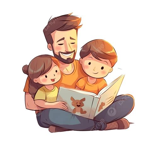 Padre Leyendo Un Libro Para Niños Png Madre Leer Libro Png Imagen