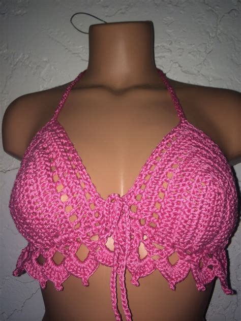 Crochet Sexy Hobo Bikini Halter Top Ready To Ship Etsy