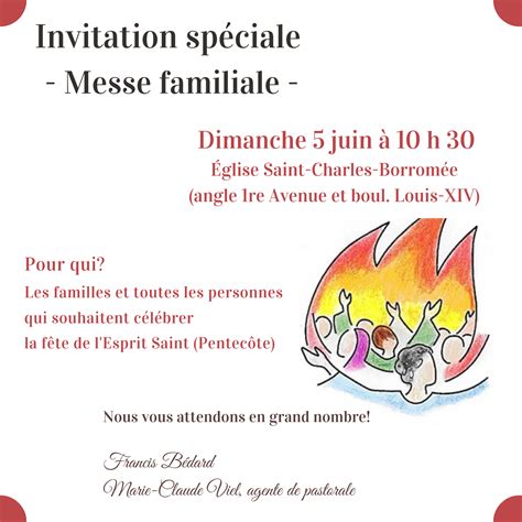 Invitation spéciale Paroisse Saint Charles Borromée