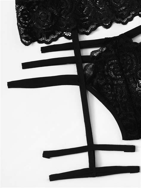 Conjunto De Lingerie Rendado Floral Shein Brasil