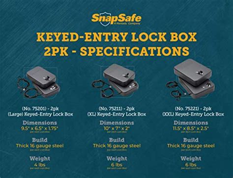 Snapsafe Portable Lock Box For Guns And Valuables 2 Pack Includes 2