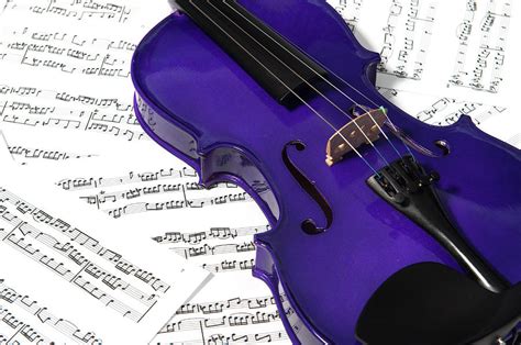 Purple Violin and Music ii Photograph by Helen Northcott | Fine Art America