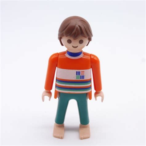 Playmobil Homme Vert Et Orange Pieds Nus