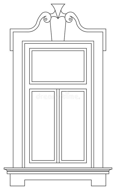 Historical Decorative Window Europe Around 1900 Architectural Drawing