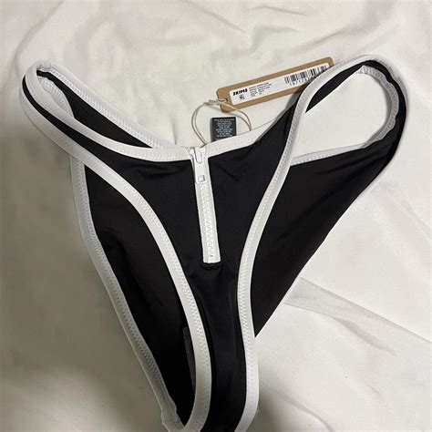 SKIMS Zip Up Swim Dipped Bikini Bottoms FREE Depop
