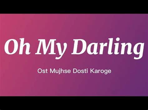 Oh My Darling Alisha Chinai Sonu Nigam Lyric Youtube