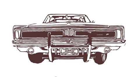 1969 Dodge Charger Svg Dxf Eps Vector Files For Engraving Etsy