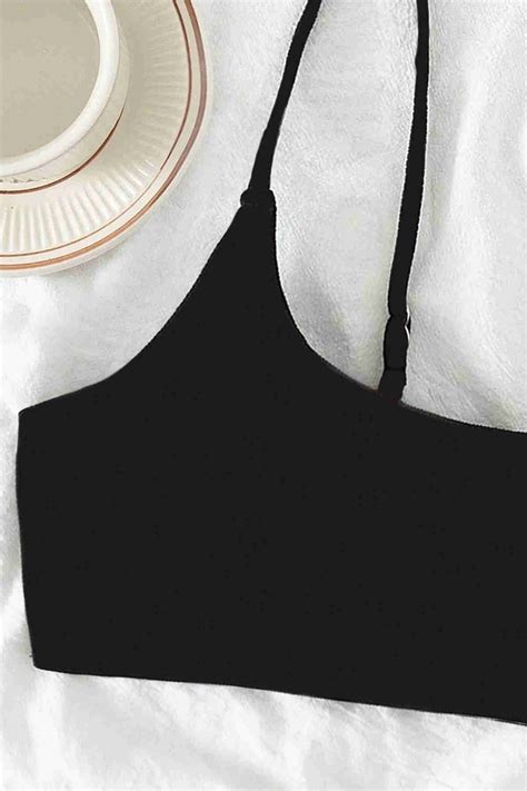 Angelsin Ayarlanabilir Askılı Şık Tasarım Bikini Üstü Siyah Bikini Üst Angelsin