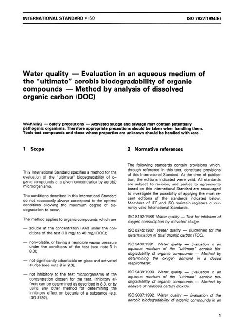 Iso Water Quality Evaluation In An Aqueous Medium Of The