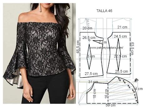 Blusa Con Manga De Capa Asimétrica Diy Talla 46 PatrÓn Y Costura Patrones De Vestido De