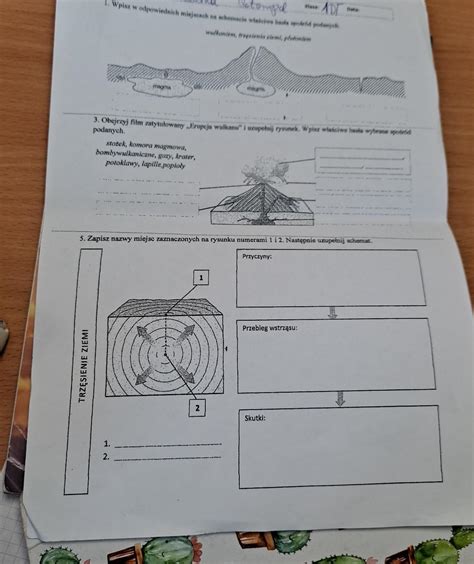 TRZĘSIENIE ZIEMI karta pracy na dzis daje naj Brainly pl