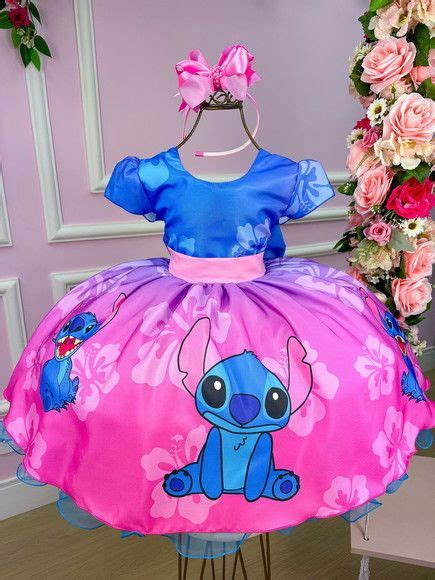 Vestido Infantil Lilo e Stitch Luxo 4 ao 12 Lançamento Elo7 Produtos