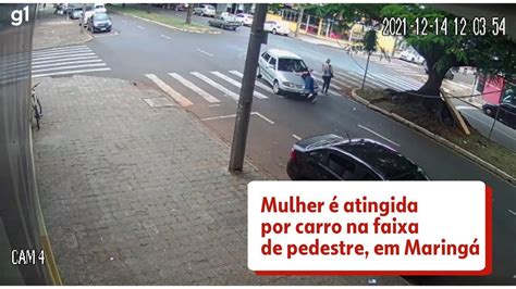 VÍDEO Idosa fica ferida após ser atropelada por carro na faixa de