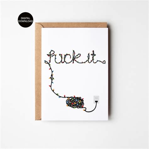 Fuck It Christmas Card Printable Greeting Card Funny Christmas Lights