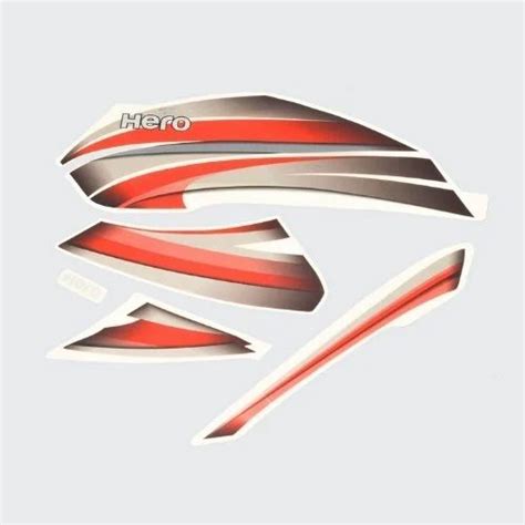 stckr set hero splendor pro maroon tank red naj bike sticker
