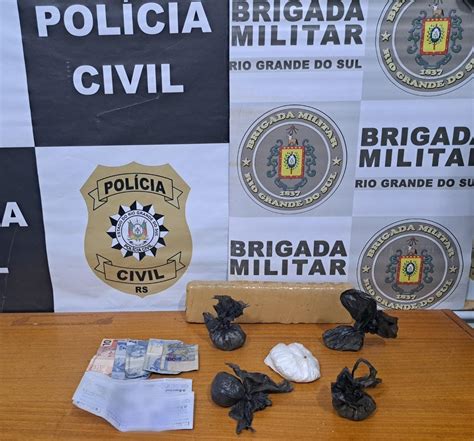 Brigada Militar E Pol Cia Civil Apreendem Drogas E Prendem Dois Homens