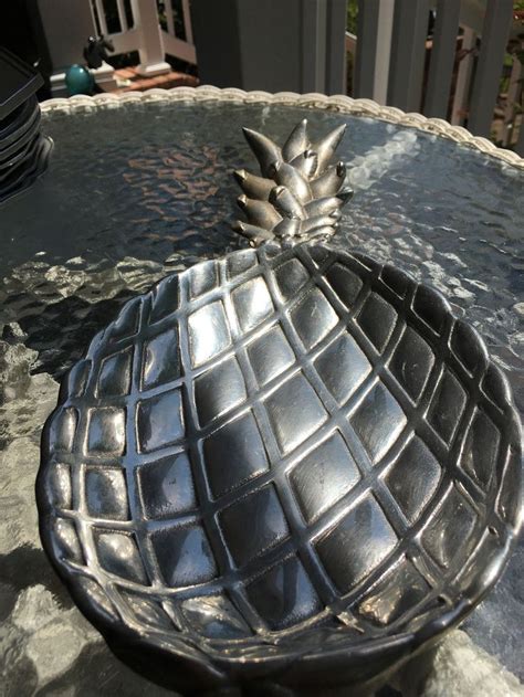Vintage Wilton Company Pewter Pineapple Shaped Shallow Bowl Etsy