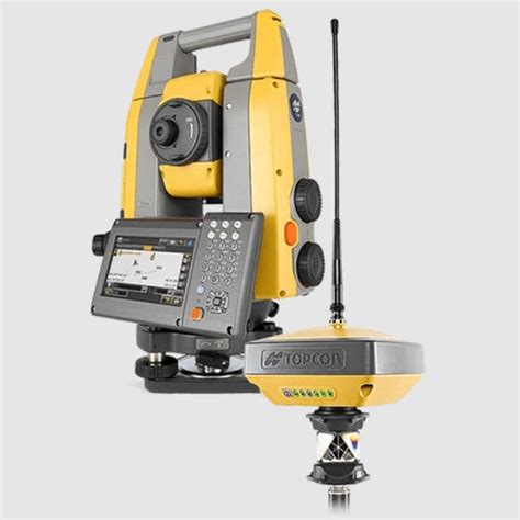 Total Station With Prism Topcon Positioning Systems Robotic Stand