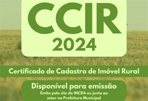 Notícia CCIR 2024 Certificado de Cadastro de Imóvel Rural