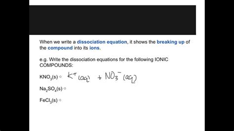 How To Write Dissociation Equations